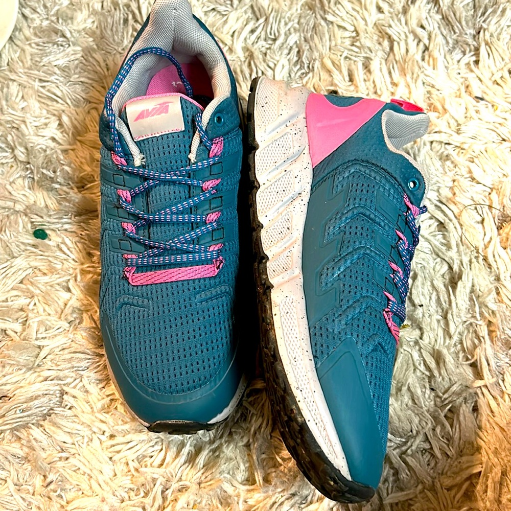 Women’s turquoise and pink sneakers